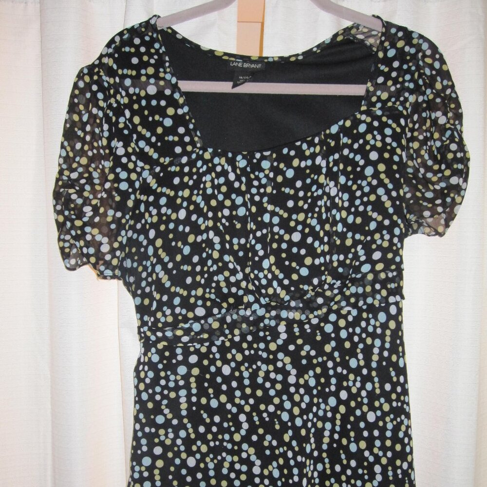 Polka Dot Fitted tie top blouse Lane Bryant 18/20